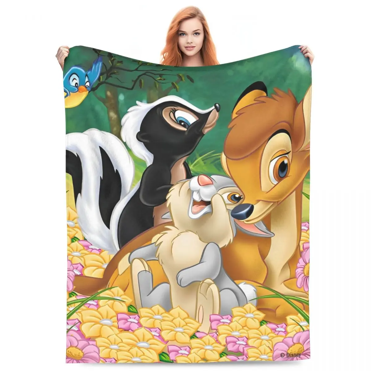 Bambi Cartoon Flannel Blanket Super Soft Throw Blanket for Home Decor Camping Fashion Bedspread Sofa Bed Cover