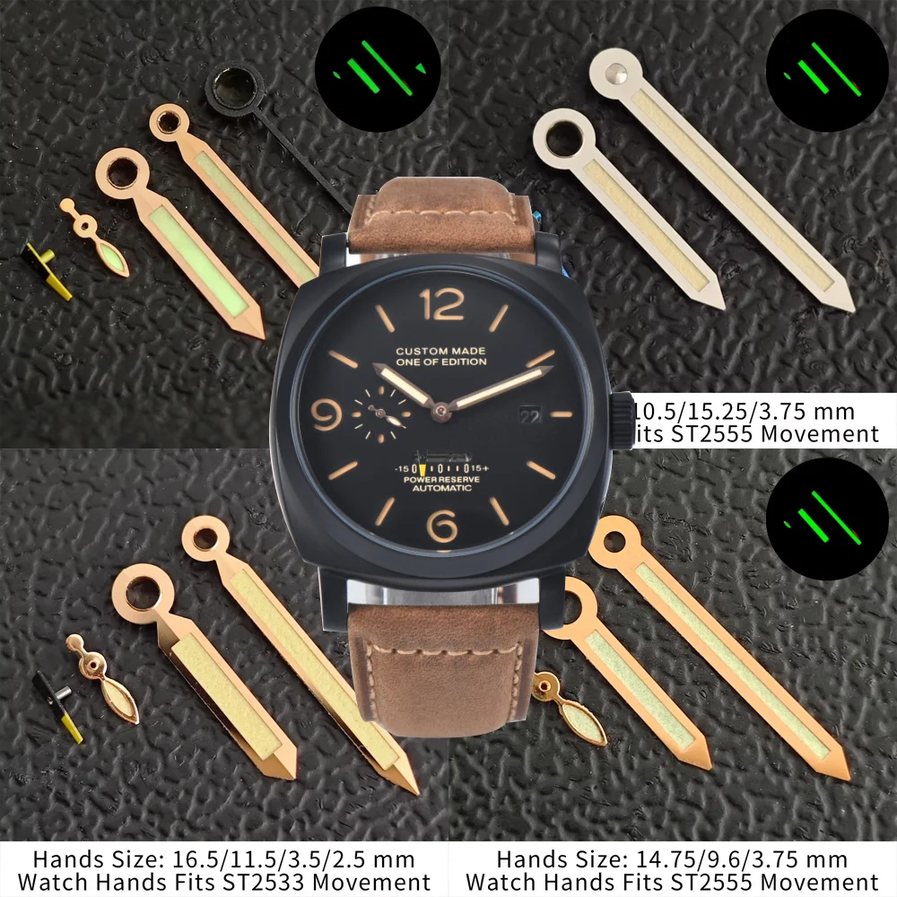 Green Luminous Watch Hand Accessories Hands For ST2533 ST2555 ST2557 Movement Watch Accessories Parts For Wristwatches