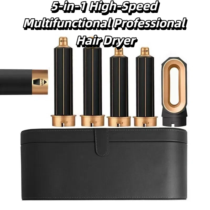 

HIgh Speed Professional 5 in 1 Negative Ion Hair Dryer Curling Iron Hair Straightener Hot Comb Set Mutli-Styling Tool Blow Dryer