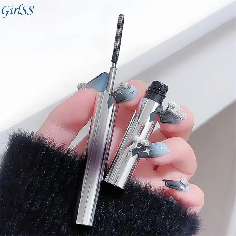 アイアンワンドマスカラ、新しいブラシレスメタルワンドマスカラブラック洗えるメタルマスカラ、防水長持ちカーリングまつげT4MB