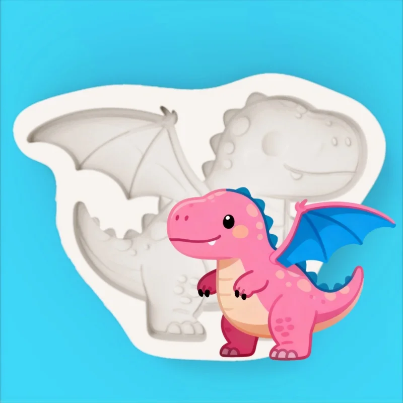 Cartoon Little Flying Dragon Dinosaur Wings Cake Mold Dessert Chocolate Fondant Baking Handmade Silicone Mold
