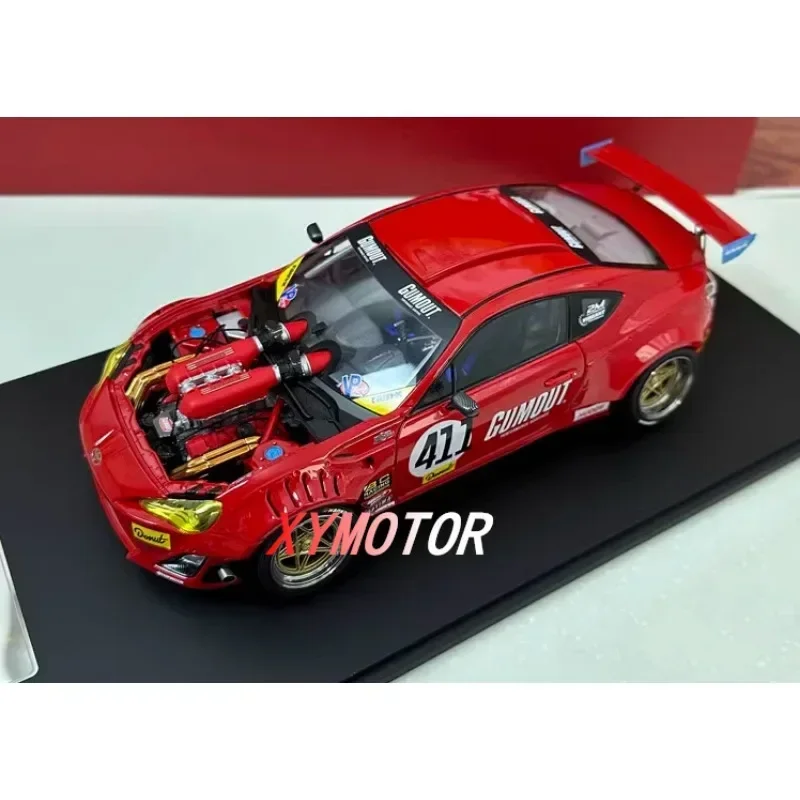 JDM 1:18 For GT4586 fully open fully independent engine Alloy Diecast Model Car Toys Birthday Gifts Hobby Display Collection Red