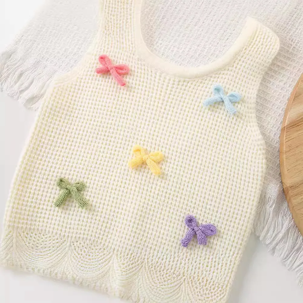 Rompi Rajutan Anak-anak Lucu, Musim Semi/Musim Gugur 2025 Gaya Baru, Rompi Sweter Pullover Kartun Modis untuk Anak Kecil dan Perempuan