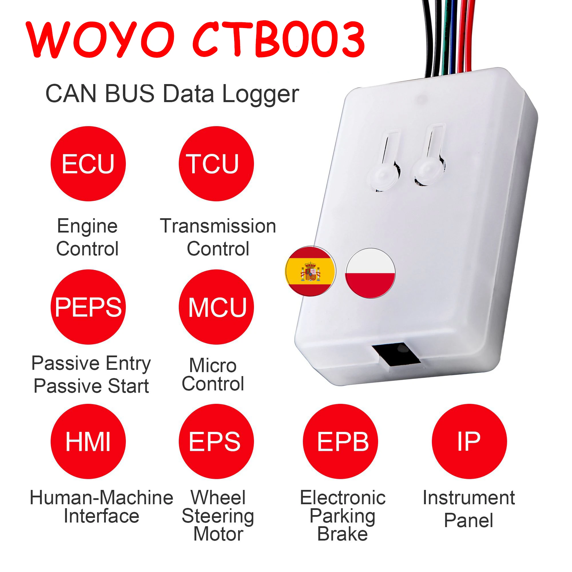 

WOYO CTB003 CAN Protocol Collection Recording And Playback Box CAN Protocol Collector for EPS/IP/HMI Car Diagnostic Tool