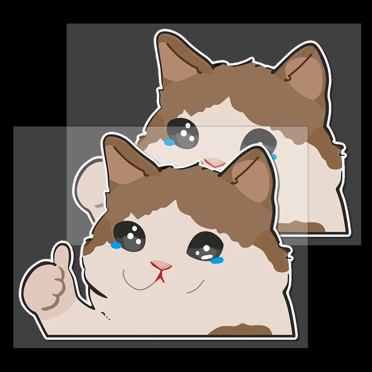 

Cartoon Tearful Cat Reflective Car Stickers Motorcycle Scooter Moto Auto Windshield Fuel Tank Body Helmet Accessories Decals