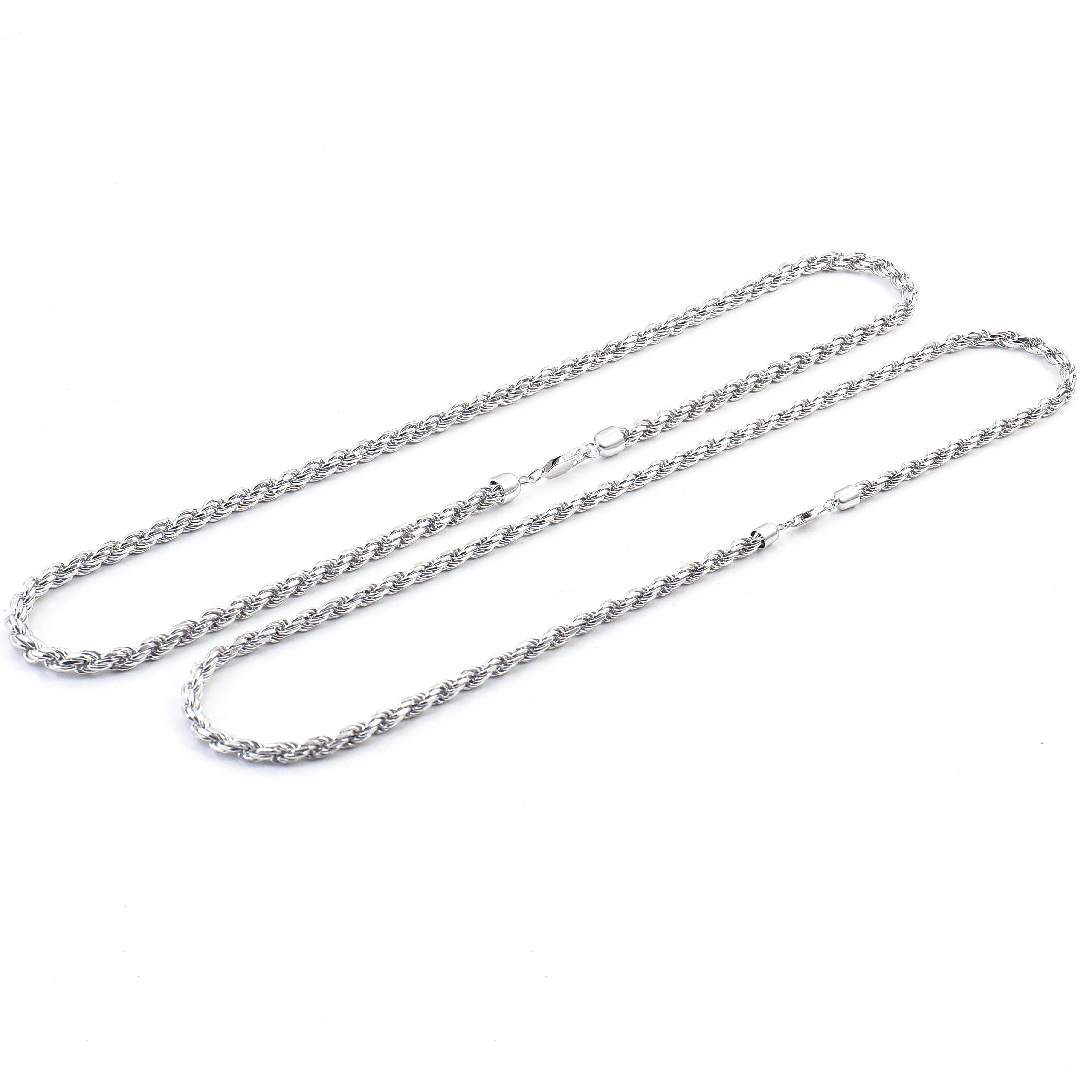 Provence S925 zilveren gedraaide ketting voor mannen 18/20/22/24 inch hiphop ketting voor vrouwen Miami Rock aangepaste choker ketting