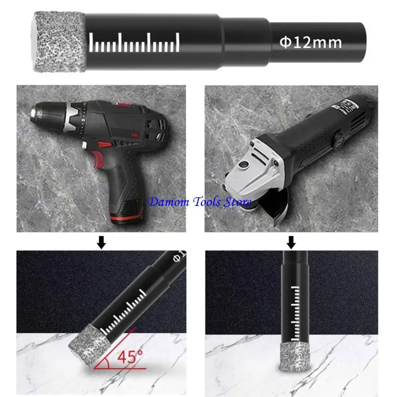 57BE Quality Diamonds Brazed Dry Drilling Bit 5/6/8/10/12/14/16mm Bit Round Shank