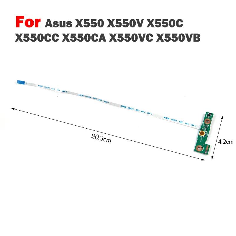 Оригинальная Кнопка питания для Asus X550, X550V, X550C, X550CC, X550CA, X550VC, X550VB, плата питания с кабелем, аксессуары для ремонта ноутбука