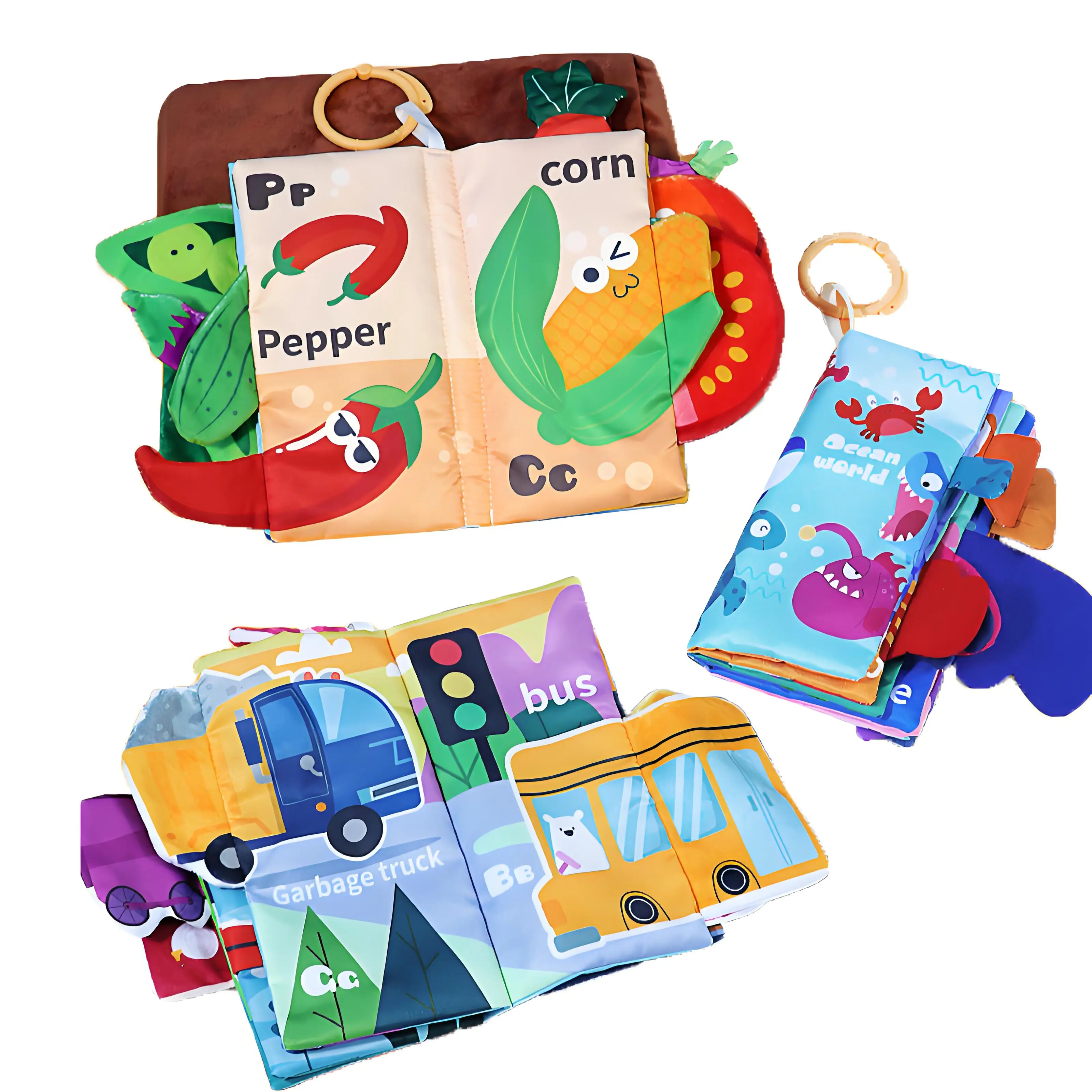 Livro de pano de cauda de bebê pai-filho interativo som papel quebra-cabeça pano livro chocalho 0-36m crianças sensoriais aprendizagem precoce brinquedos