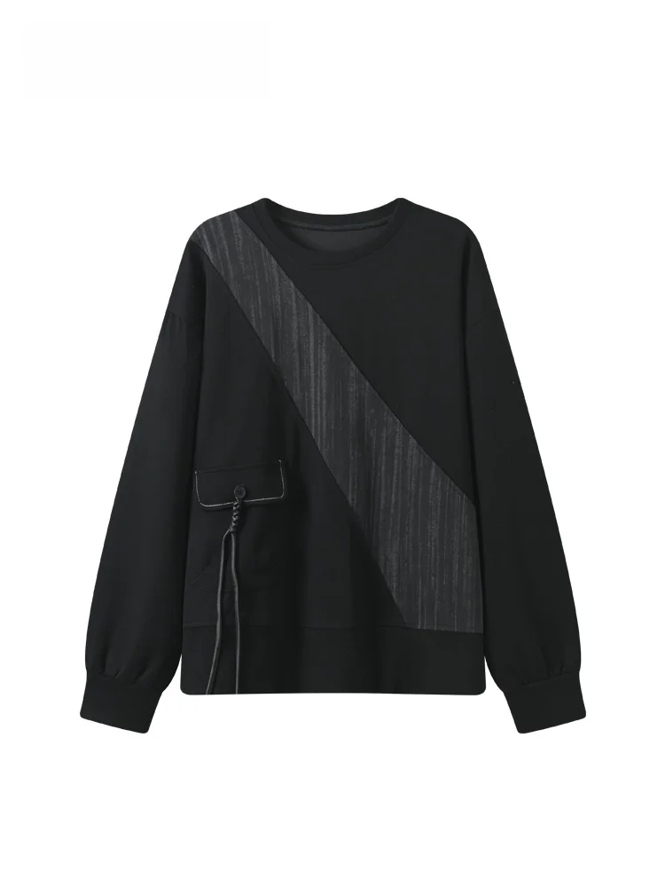 

Loose Fit Long Sve round Ne Sweatirt Women's plus Size Spring New Sle Patchwork Design Casual Comfortable Top