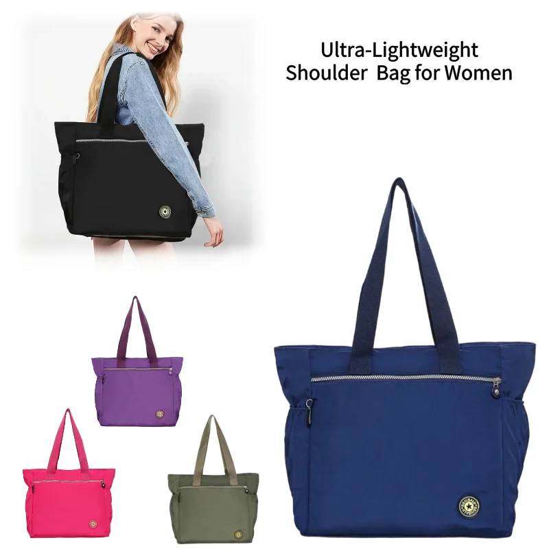 

Вместительная женская нейлоновая сумка-тоут 2026 года, новая легкая сумка через плечо с множеством карманов, водонепроницаемая, для поездок и путешествий