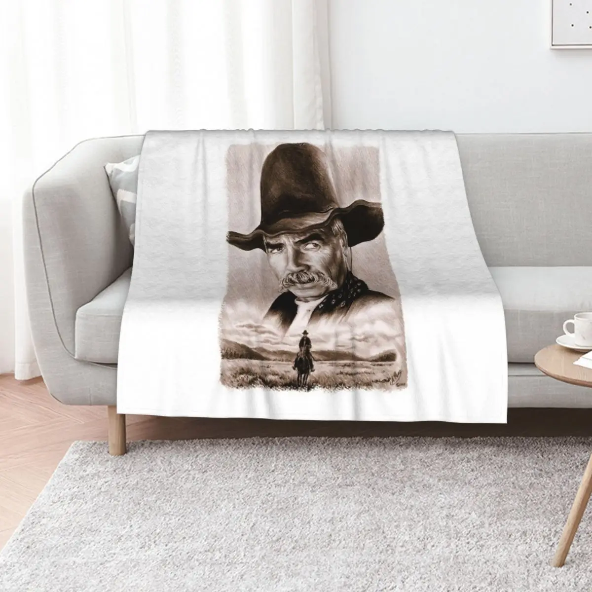Sam Elliot Actor Received Many National Awards Golden Globe Academy The Lone Rider Sepia Gift For Throw Blanket