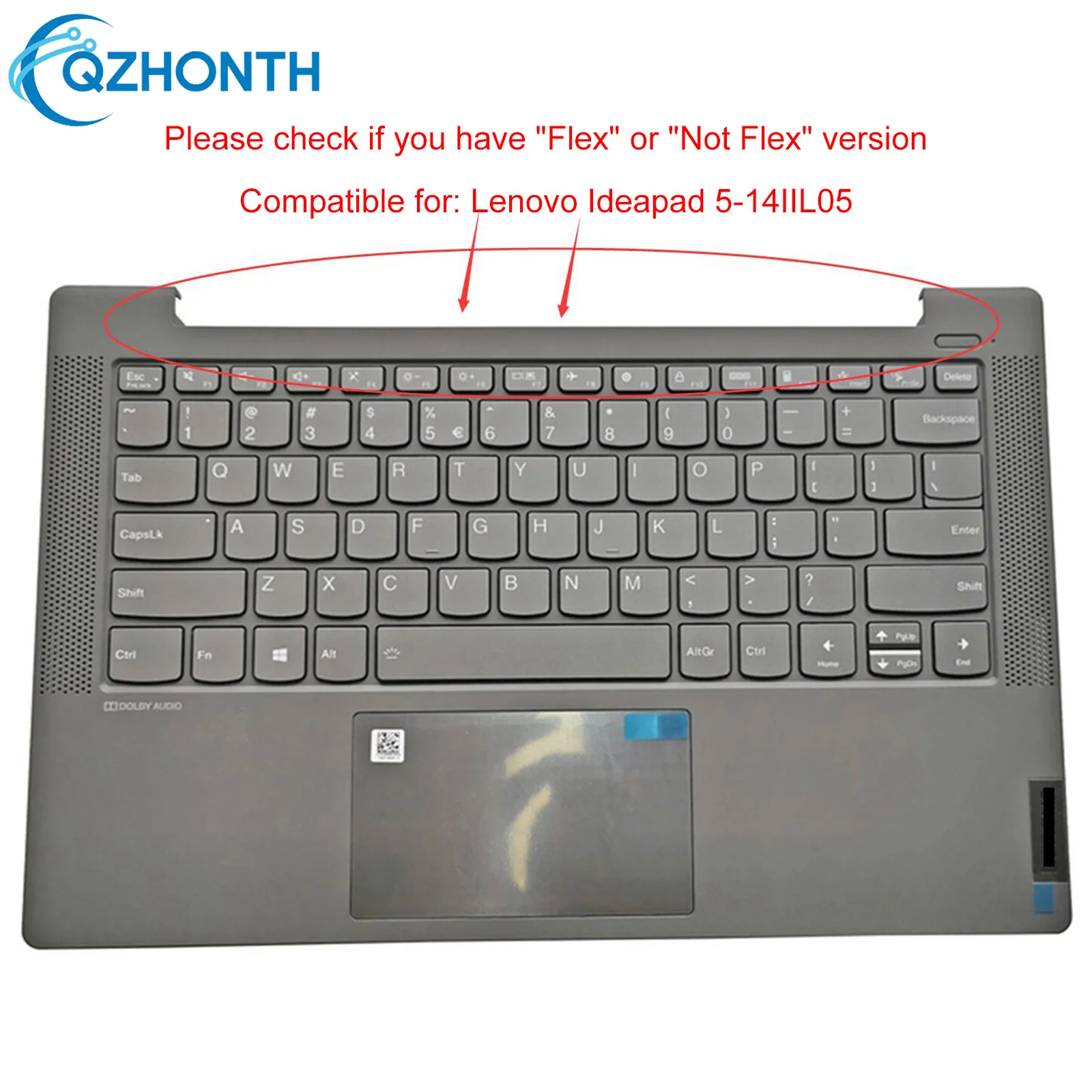 

Новый верхний чехол для упора для рук Lenovo Ideapad 5-14IIL05, клавиатура США (без подсветки), черный, 14 дюймов