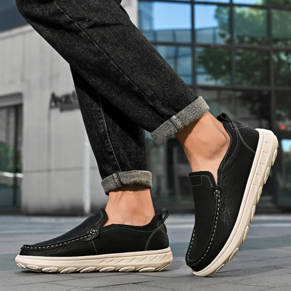 جديد حذاء رجالي كاجوال موضة أحذية رجالية مريحة عالية الجودة جلد الرجال أحذية قيادة اليدوية حذاء مسطح الرجال أحذية رياضية #6