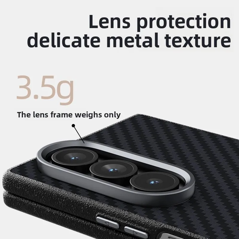 كيفلر Magsafe حافظة هاتف مغناطيسية لهاتف سامسونج جالاكسي Z Fold7 Z Fold6 Z Fold5 شحن لاسلكي من ألياف الكربون 6D حافظة هاتف الإغاثة