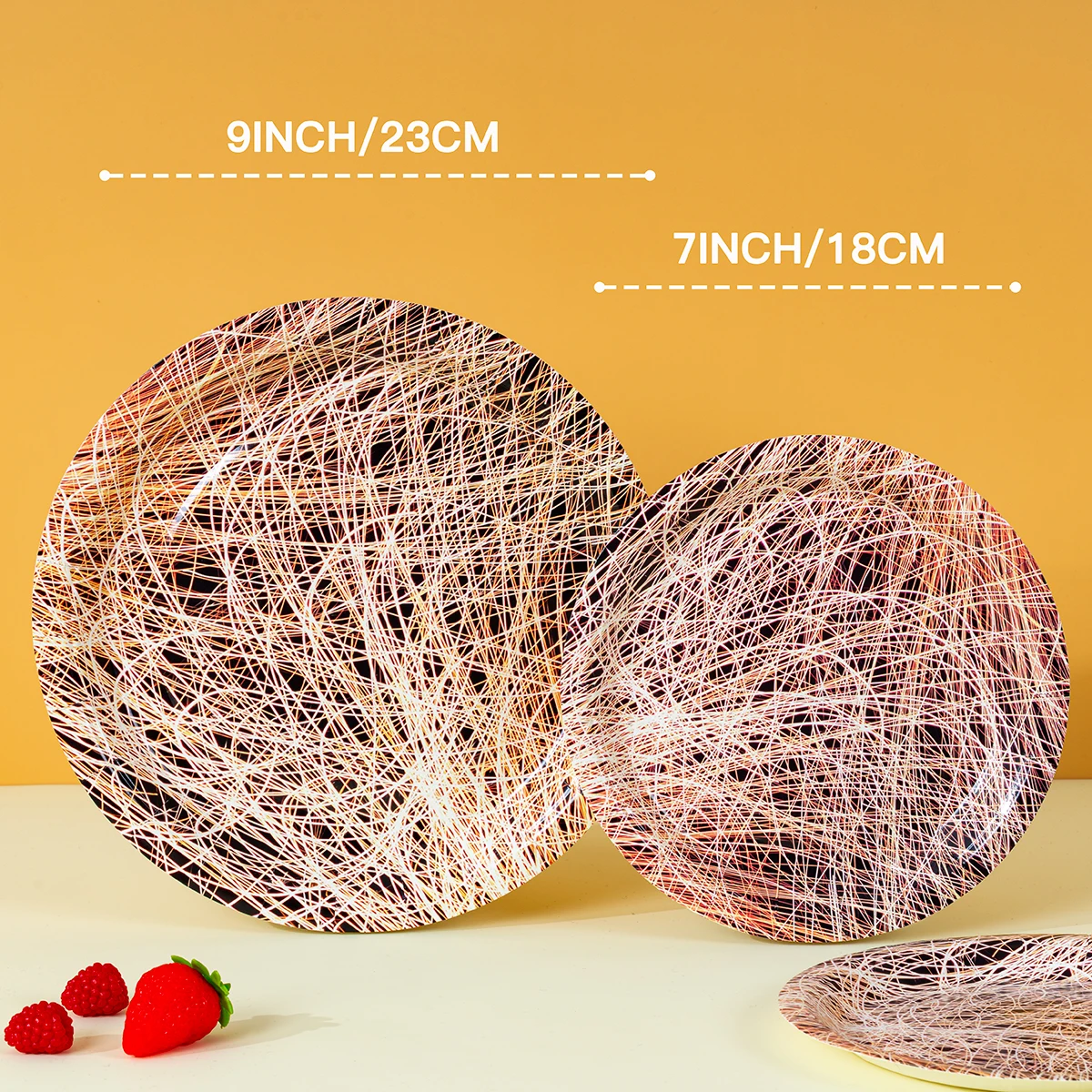 10/25/50 piezas de platos de papel desechables con patrón de mármol marrón neutro para vajilla de fiesta nupcial estilo boho