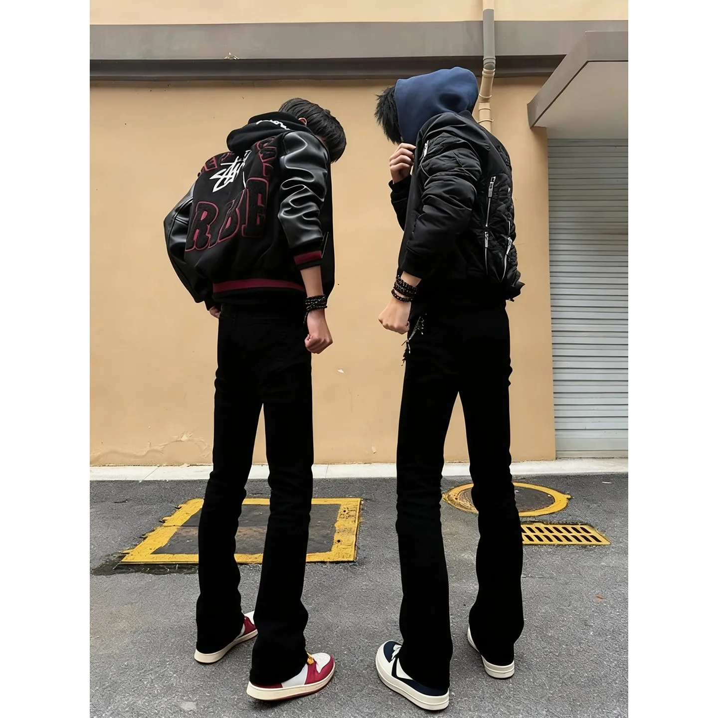 

Мужские джинсы American Sle Retro Bla Fce Lined с прямым кроем и средней посадкой, износостойкие повседневные брюки для подростков