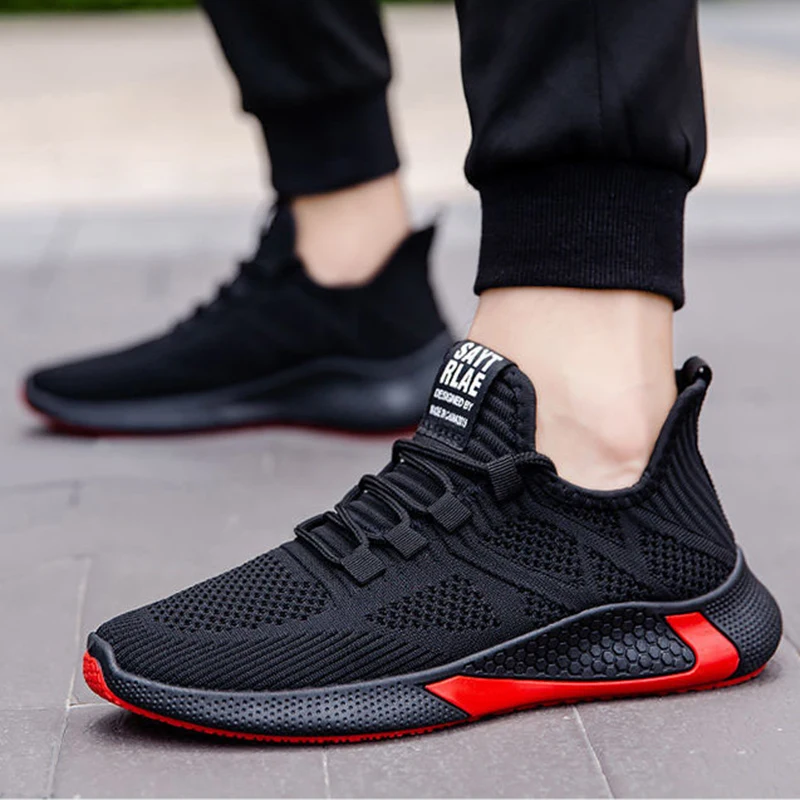 

Men's Breathable Mesh Casual Sneakers Four Seasons Lace-Up Fashion Casual Shoes Summer Breathable Solid Color Men's Sneakers