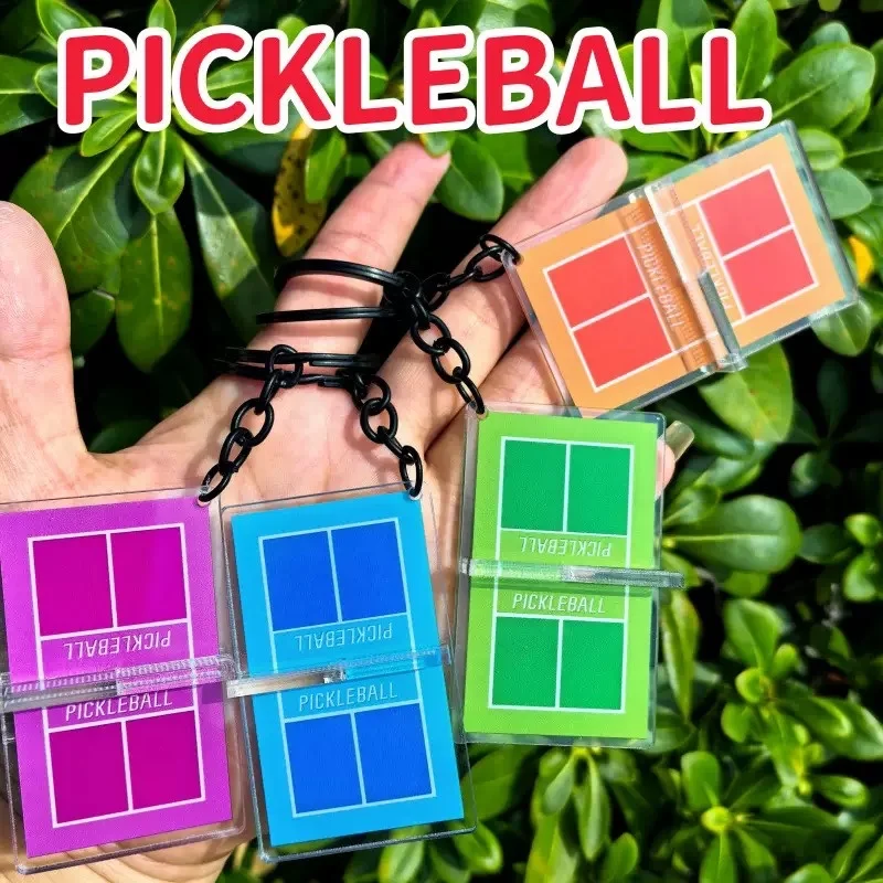 3D Pickleball Keychain Acrylic Keychain Fashion Backpack Pendant Sports Pike Ball Enthusiast Gift Pick Stadium Keyring