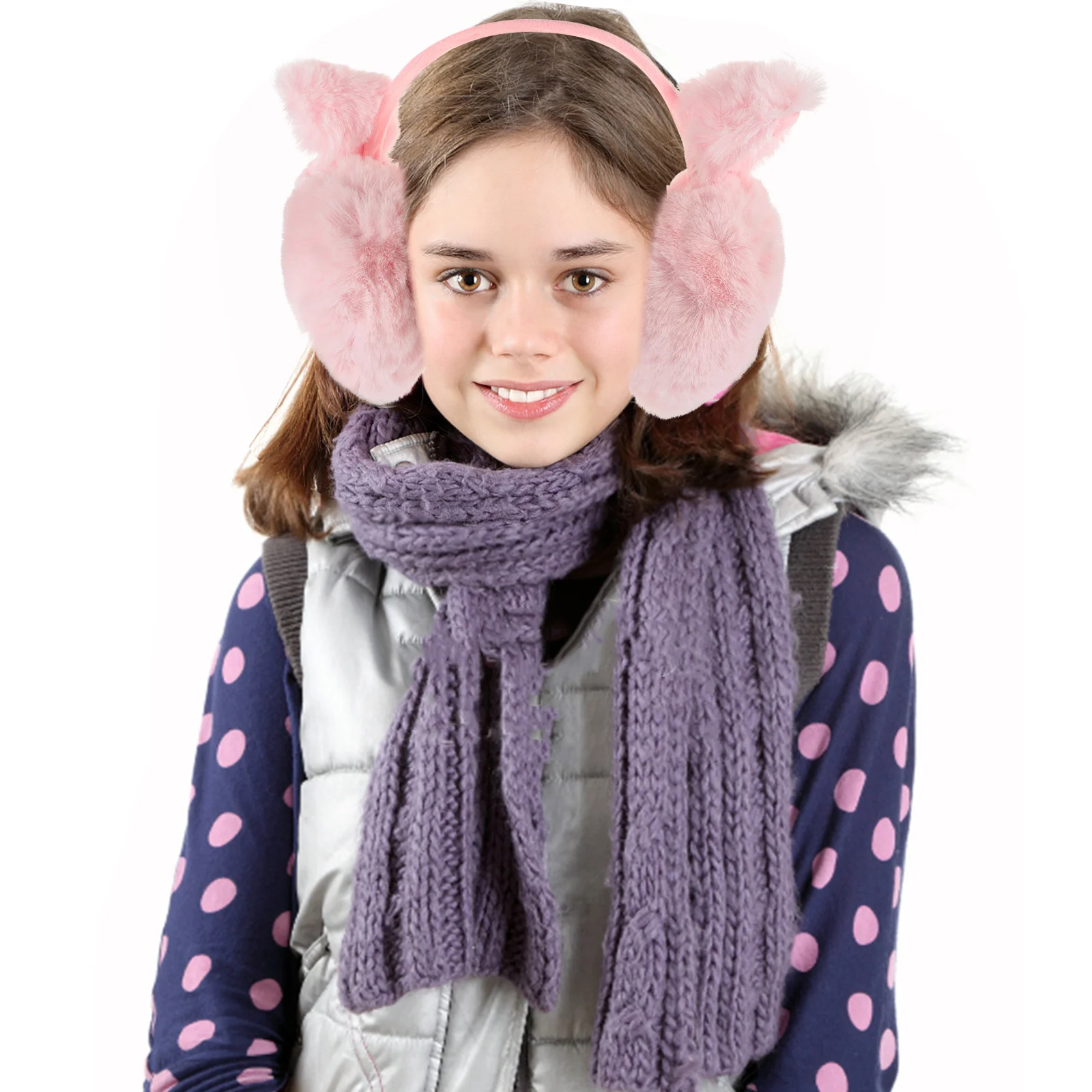 الدافئة آذان القط غطاء للأذنين عقال لفصل الشتاء لطيف طوي غطاء للأذنين خفيفة الوزن المحمولة مريحة الأذن يفشل للنساء الطقس البارد