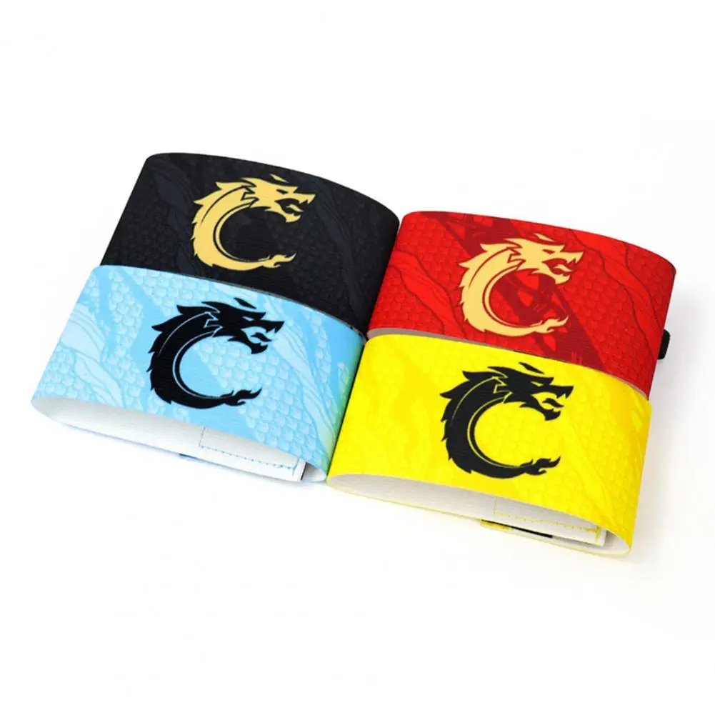 Sports Captain C Armband Unisex Elastic Fasten Tape Anti-slip Dragon Print Adjustable Band Team Training Soccer Captain Armband