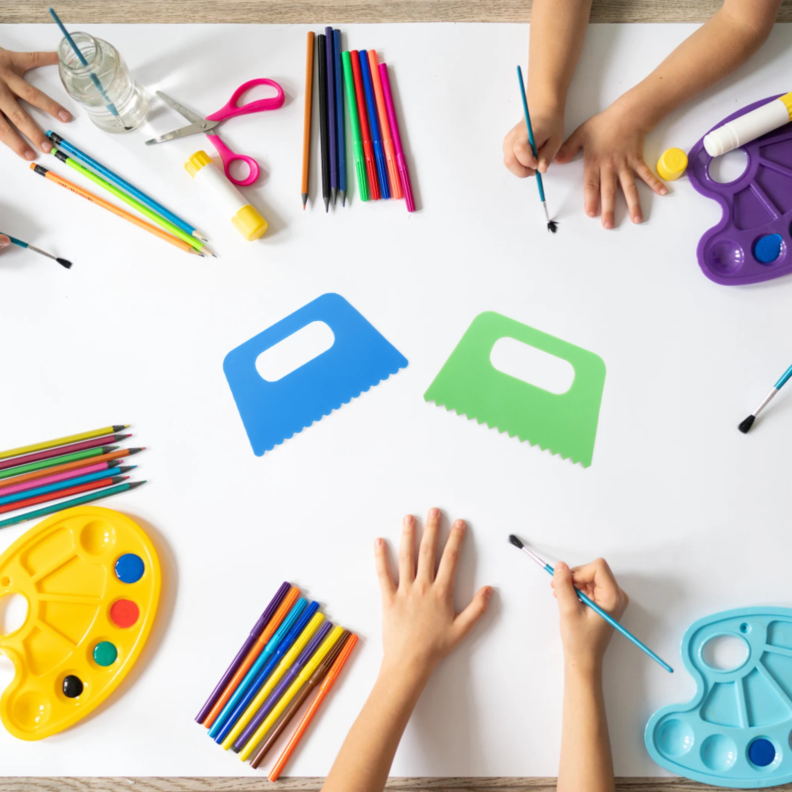 

4 Pcs Children's Painting Scraper Tools for Kids DIY Scraping Scrapers Crafts Art
