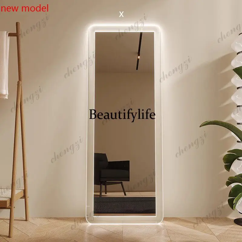 Acrylic full-body mirror, simple floor-to-ceiling fitting mirror for home useN138