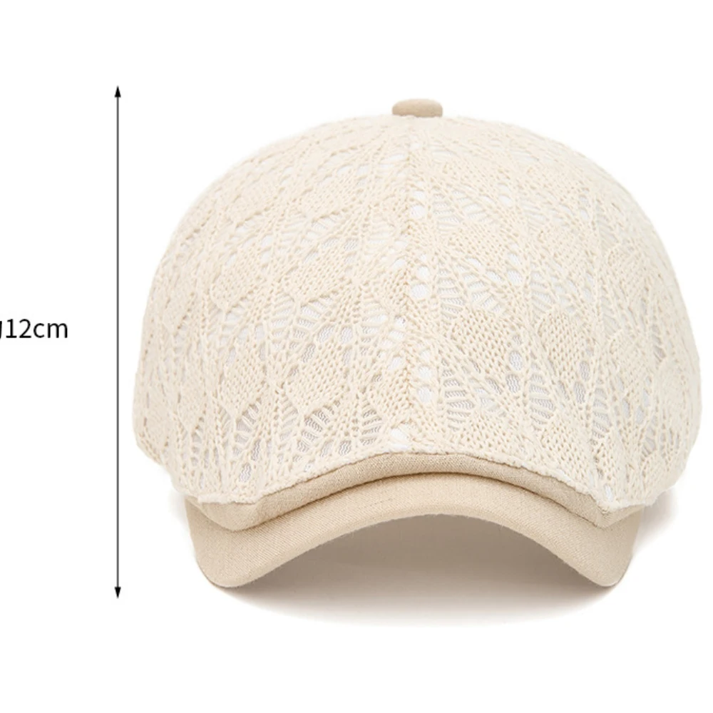 HT5111 Herren- und Damen-Baskenmützen Vintage Künstler-Malermütze Atmungsaktive Strick-Ivy-Kappe für Frauen Frühling Sommer Achteckige Baskenmütze – Detail 2