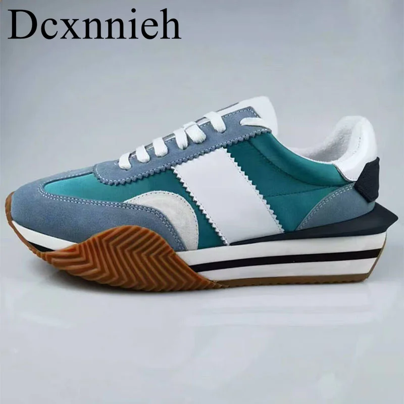 Unisex Winter Flat Thick Sole Casual Shoes Women Lace up Mixed Color Breathable Sneakers Summer Platform Dad Shoes Running Shoes