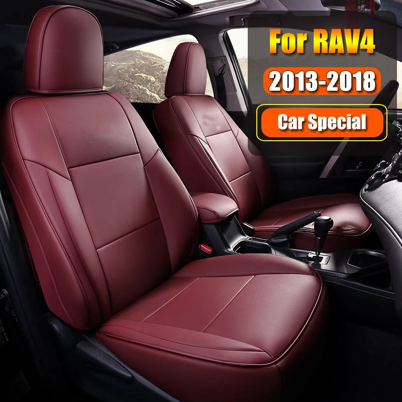 Custom Brand Made Fit Car Seat Cover For Toyota Rav4 2013 2014 2015 2016 2017 2018 Waterproof Leatherette Car Styling Auto Parts