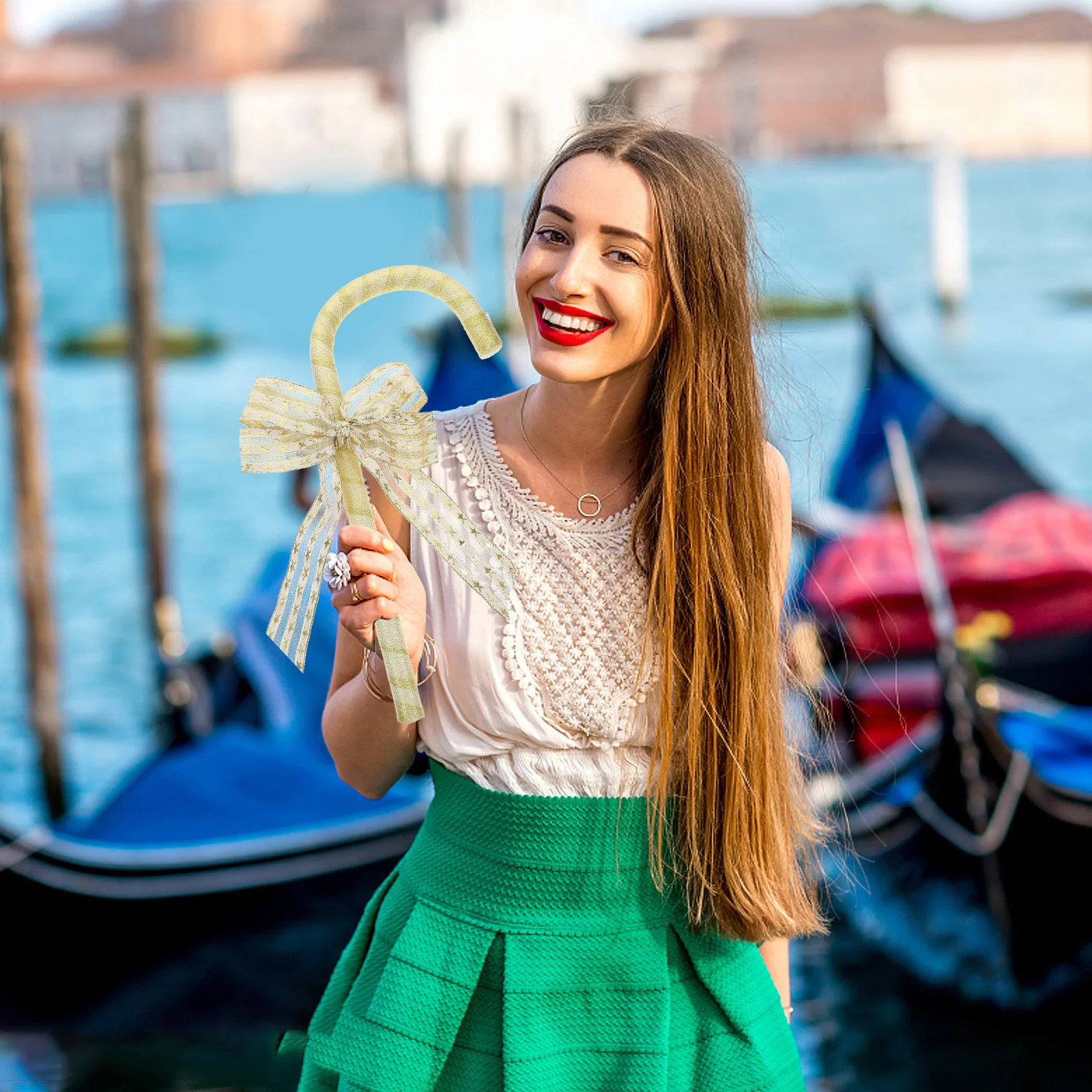 Strik Kruk Prop Fancy Cane voor Vrouwen Party Decor Cosplay Decoratie Duurzaam Materiaal Bruiloft Wand Foto Prop Standout Stuk