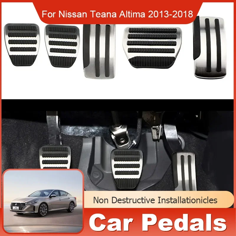 

for Nissan Altima Teana L33 2017 2013~2018 AT MT Stainless Steel Car Pedals Accelerator Gas Brake Rest Pedal Cover Accessories