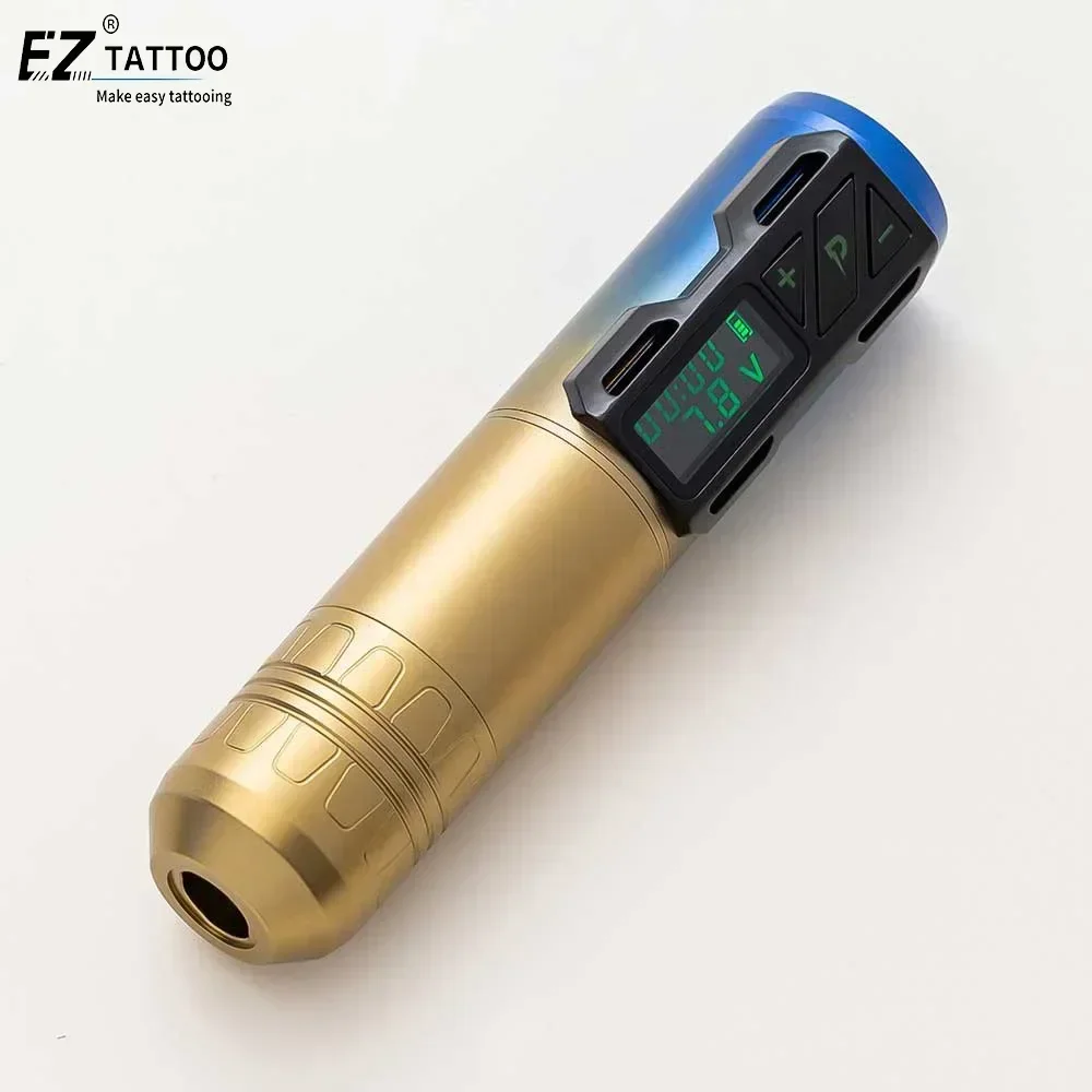 EZ tattoo Stroke Length 4.0mm gradients color P2S rechargeable battery tattoo machine wireless with 1800mAh power pack