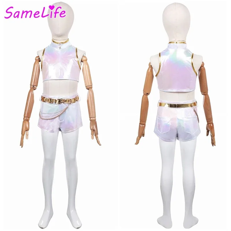 Huntrix Rumi, косплей, фэнтезийные сценические серебряные костюмы для девочек, ткань 2025 года, костюм охотника на демонов, маскировка, детская одежда для детей от 6 до 14 лет