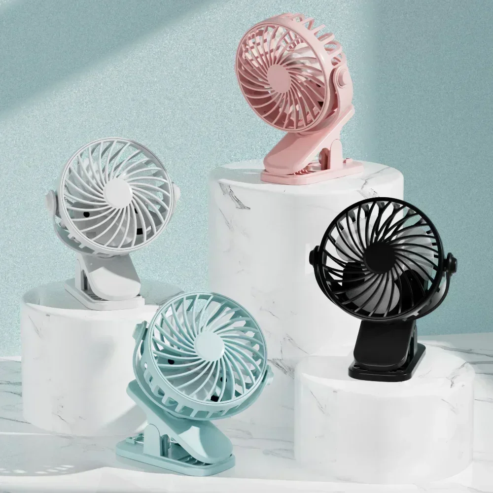 USB Rechargeable Table Fan Clip-on Type Portable Mini Desk Fan Hanging Clip Fan Night Light Air Cooler Outdoor Fans