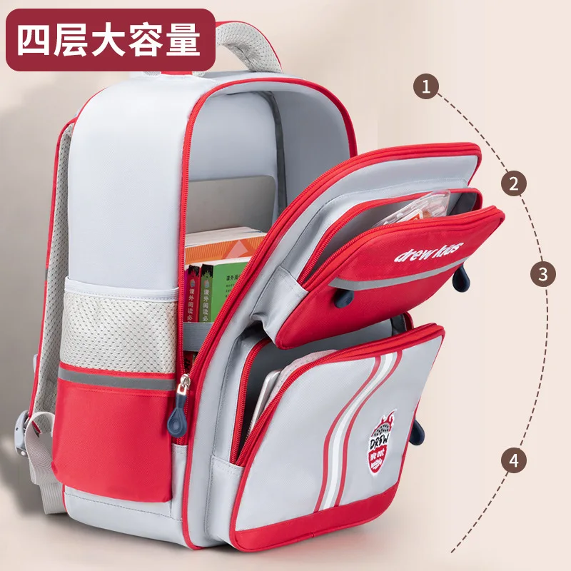 British Style Backpack for Grades 1-4,Spine-Protection School Bag for Boys Girls,Ergonomic Kids Backpack,Back to School