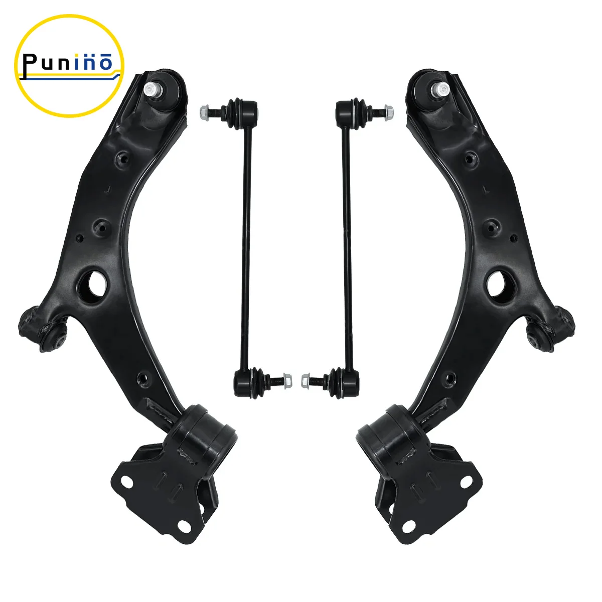 Punino 4pcs Front Lower Suspension Kit Front Control Arms with Ball Joint Sway Bar Links for Mazda 3 2010 2011 2012 2013