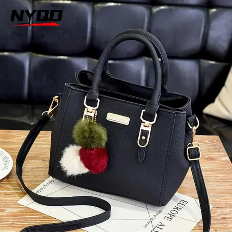 Women Vintage Purse Plush Tassel Messenger Bags PU Leather Ladies HandBags Tote Shoulder Crossbody Bag Purses and Handbags