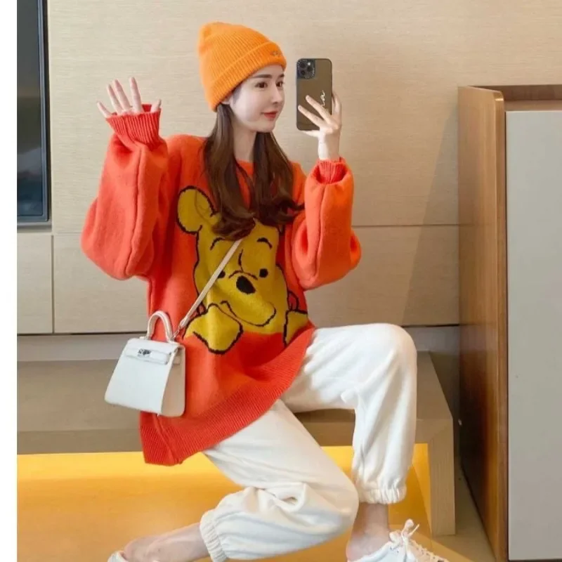 Disney Winnie Hoodies for Women Tigger Sweatshirts Coat Female Pooh Bear  Anime Hoodie Kawaii Embroidery Tops All Season Loose