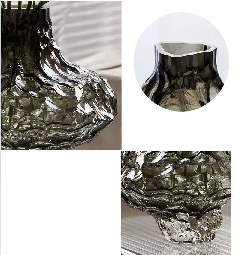 Luxury Nordic Minimalist Style Frosting Glass Vase Classic Home Living Room Decoration Stand For Flowers Decorative Vases Modern