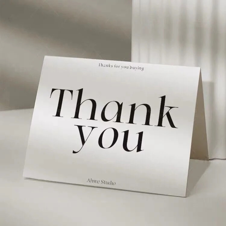 Folding Thank You Card Custom Business LOGO Wedding Printing Greeting Menu Invitation Name Seat Table Postcard Flyer Leaflet