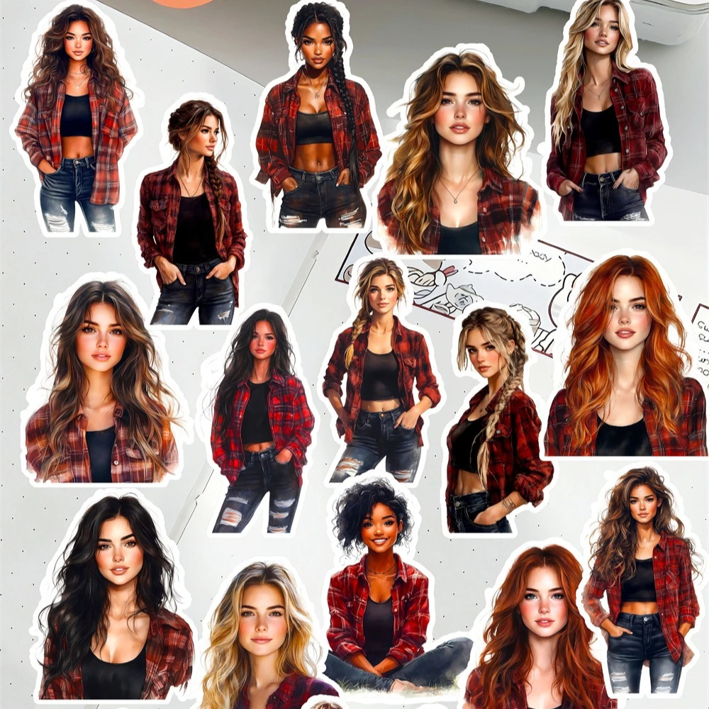 

19 шт. милые акварельные осенние красные сетчатые женские наклейки для багажа автомобиля гиатари скейтборд телефон ноутбук велосипедные наклейки