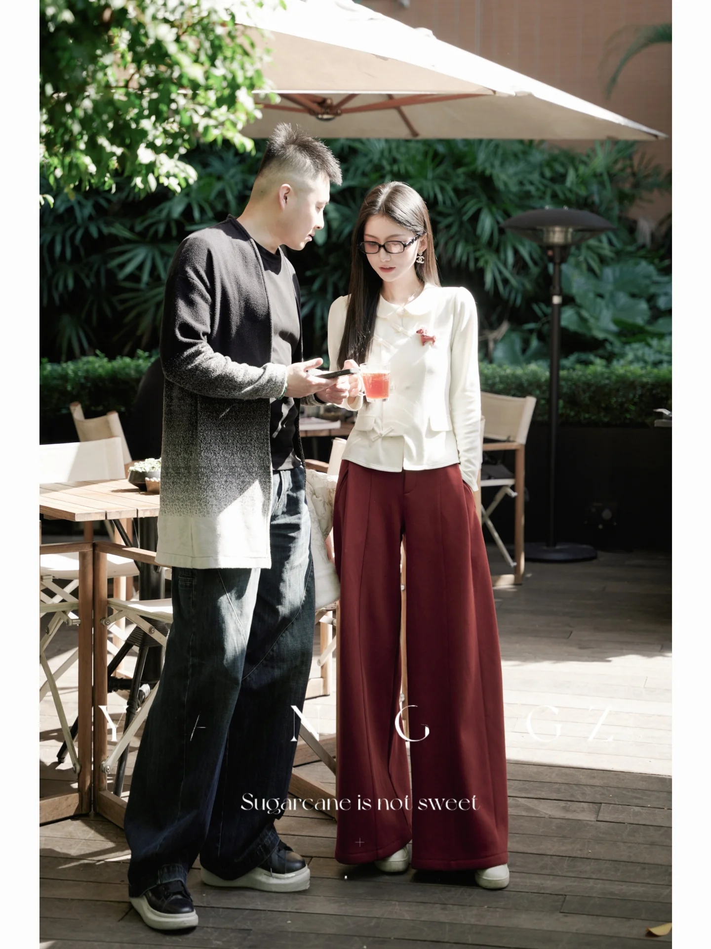 

New Chinese Sle Casual Wide Leg Pants Women's High Waist Trousers Folded Straight Loose Fit Winter Faion Hanfu GZ553