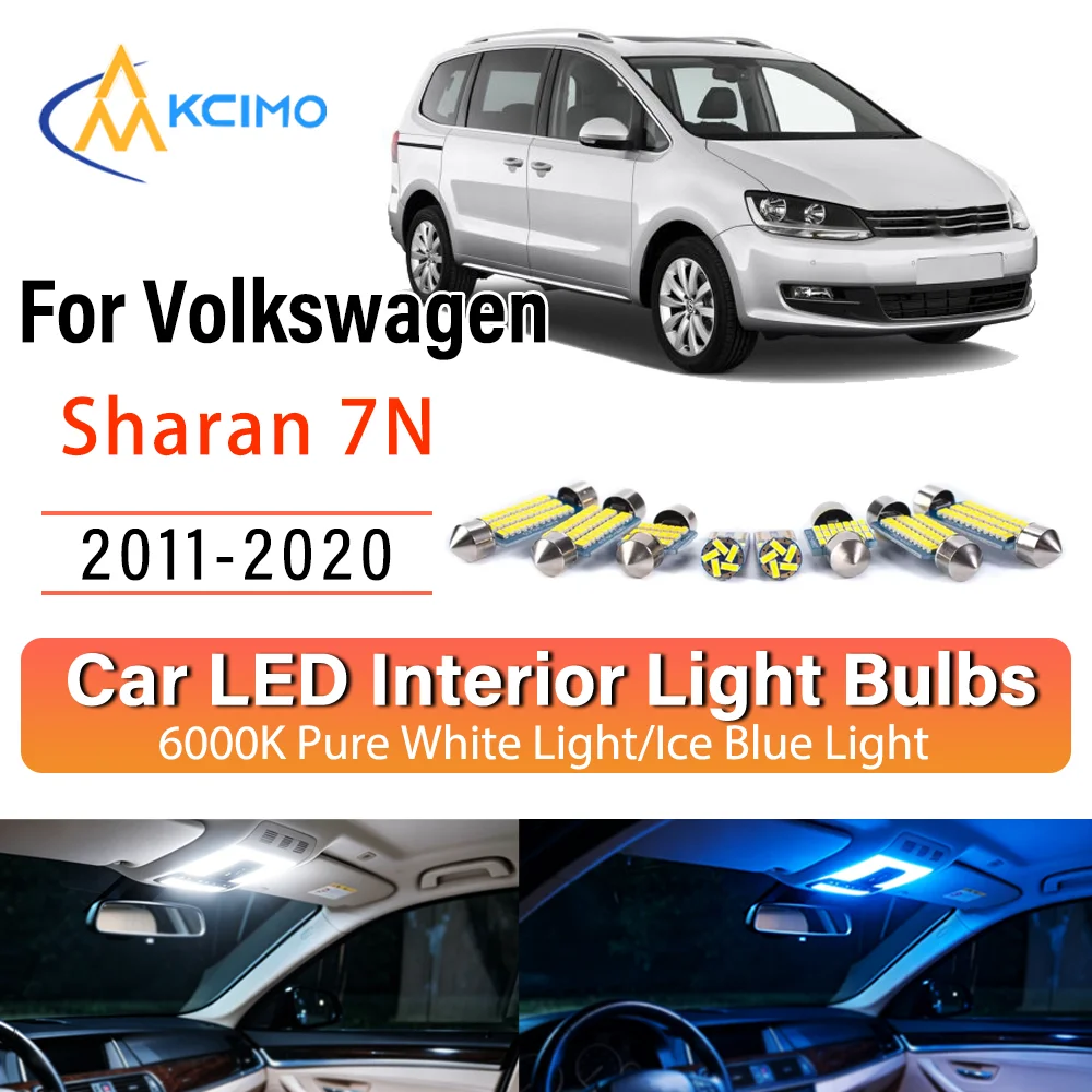 Kit de remplacement d'éclairage intérieur LED à lueur persistante pour Volkswagen Sharan 7N 2011-2020 : ampoules de dôme, de lecture, de coffre et de habitacle – Amélioration