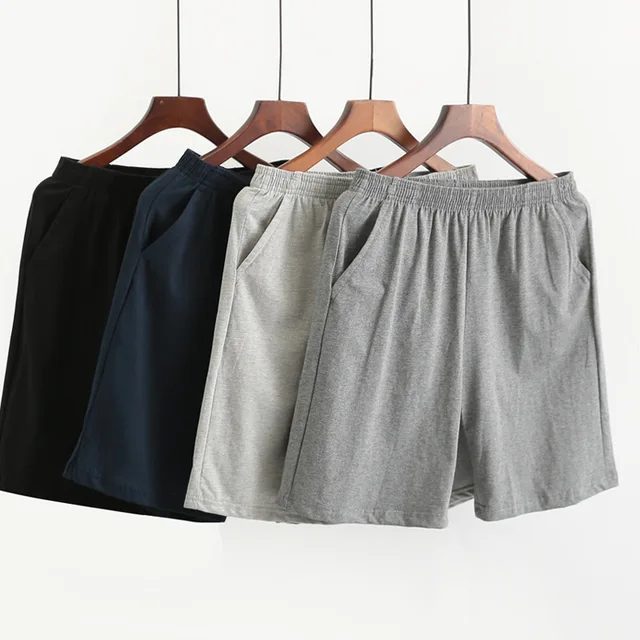 Męskie bawełniane spodnie do spania Plus rozmiar 5XL spodenki bielizna nocna bokserki Casual odzież wypoczynkowa krótkie spodnie do spania Homewear bielizna nocna Homme