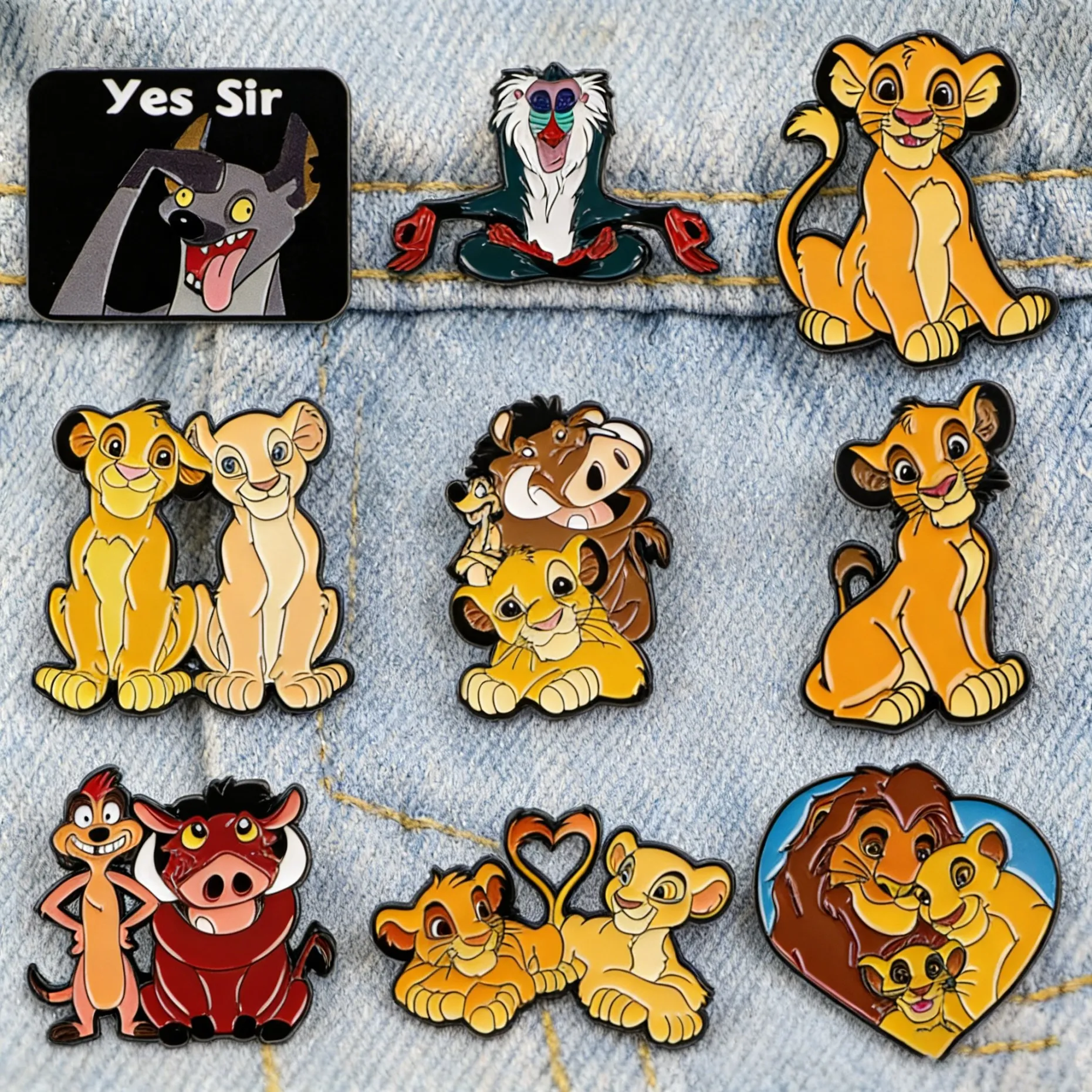 Pin de Esmalte de Lobo de Dibujos Animados Divertido 'Yes Sir', Broche Creativo de Animal, Joyería Bonita para Mujeres y Hombres, Decoración para Jeans y Mochilas, Regalo