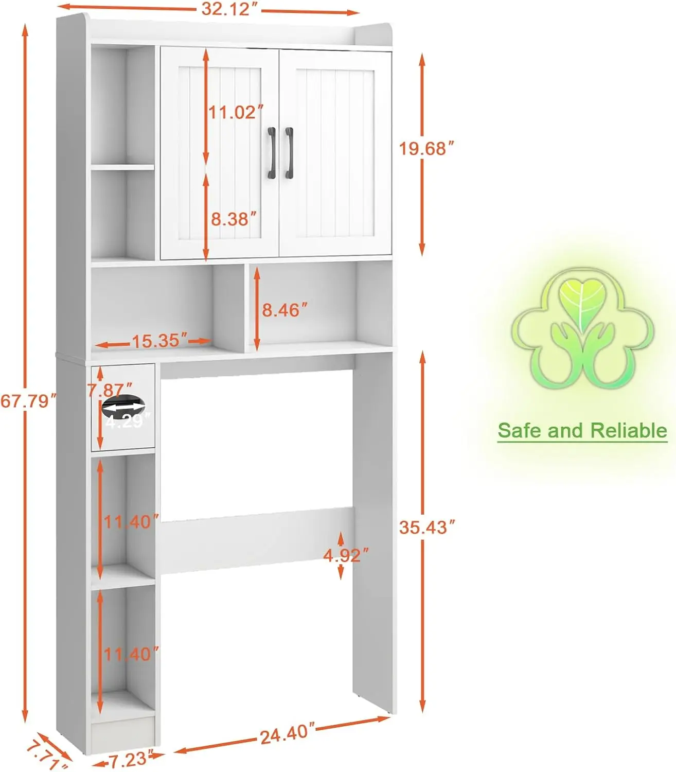 Over The Toilet Storage Cabinet Farmhouse Storage Cabinet Over Toilet with Barn Door Home Space-Saving Toilet Rack