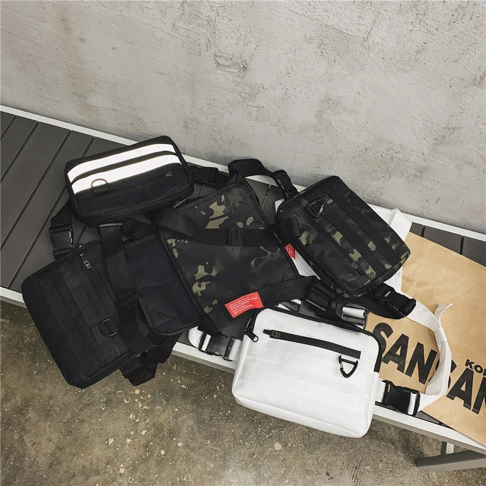 Tasche Brust Front Pack Beutel Unisex Streetwear Weste Rig Tragetaschen Oxford Tuch Weste Hip Hop Brust taschen Straße Fanny Packs