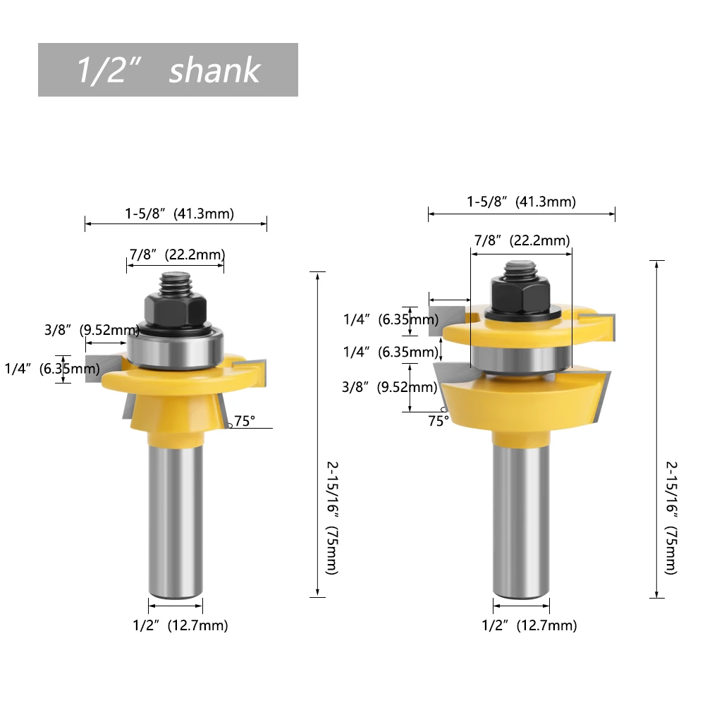 LAVIE 2-teiliges Shaker-Nut- und Fügefräser-Set, HSS-Schwalbenschwanzfräser für CNC-Holzbearbeitung, 5 Schaftgrößen erhältlich MC02057 – Detail 12