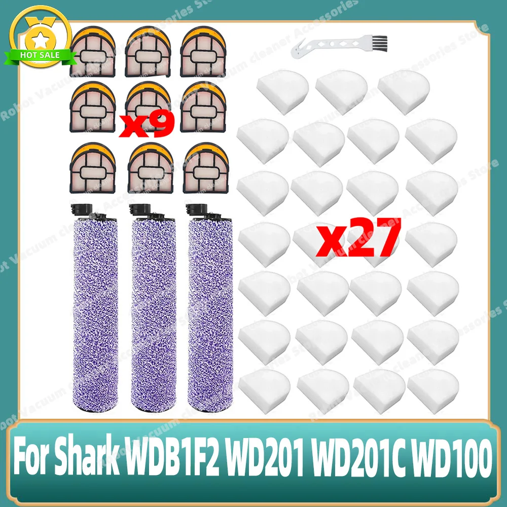 Compatible For Shark WDB1F2 WD201 WD201C WD100 For HydroVac XL 3-in-1 Vacuum Cleaner Accessories Roller Brush Filter Parts